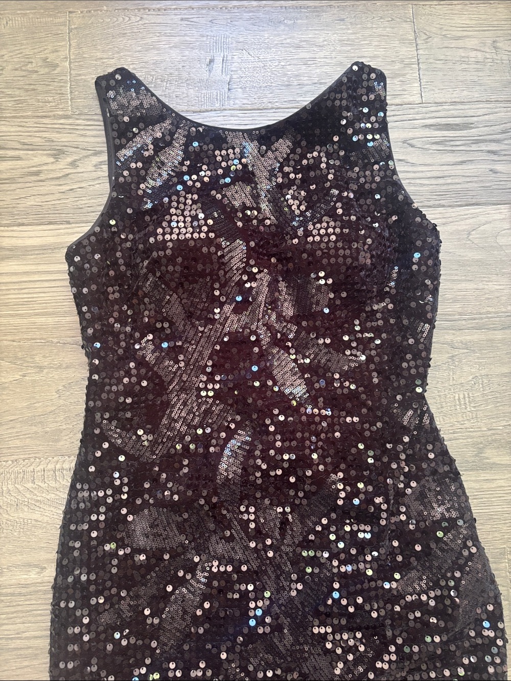 Aidan Mattox | Black Sequin Cocktail Sheath Dress Wedding Summer Size 8 - Picture 4 of 11